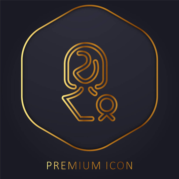 Décerné Lady ligne d'or logo premium ou icône - Vecteur, image