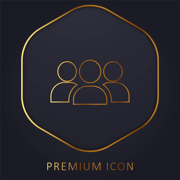 Public ligne d'or logo premium ou icône - Vecteur, image
