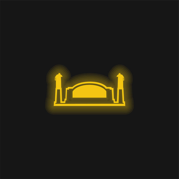Bell Telephone Memorial, USA yellow glowing neon icon - Vector, Image