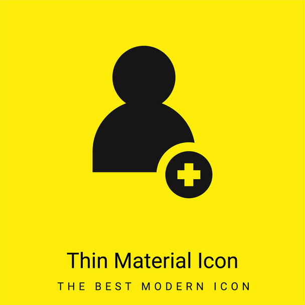 Aggiungi amico icona minimale materiale giallo brillante - Vettoriali, immagini