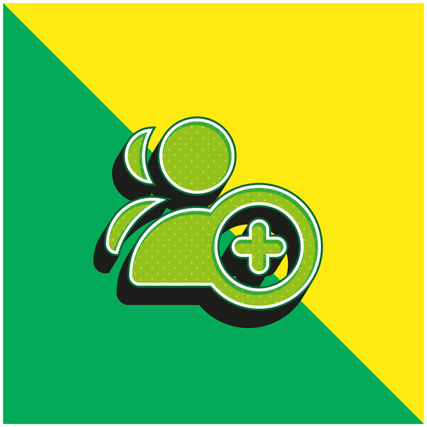 Přidat uživatelské zelené a žluté moderní 3D vektorové logo - Vektor, obrázek