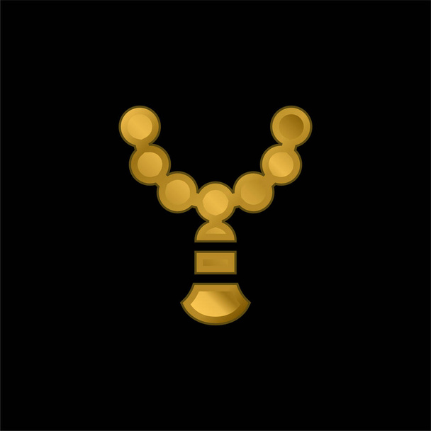 Cuentas chapado en oro icono metálico o logo vector - Vector, imagen