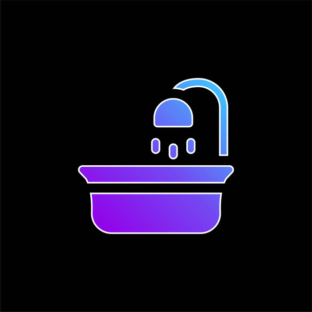 Bebé bañera azul gradiente icono de vector - Vector, imagen