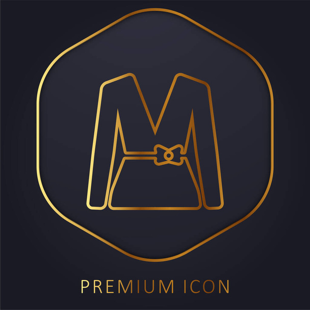 Chemisier avec dentelle ligne d'or logo premium ou icône - Vecteur, image