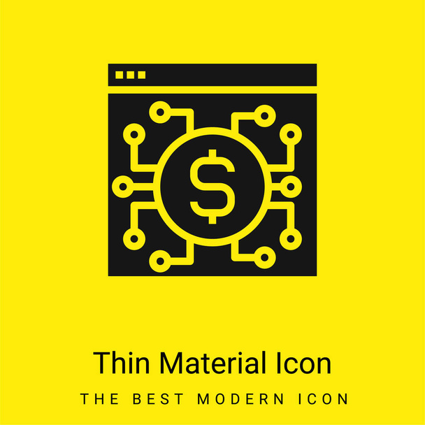 Применение минимальный яркий желтый материал значок - Вектор,изображение