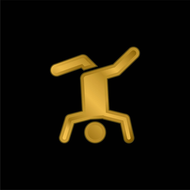 Breakdance επίχρυσο μεταλλικό εικονίδιο ή το λογότυπο διάνυσμα - Διάνυσμα, εικόνα