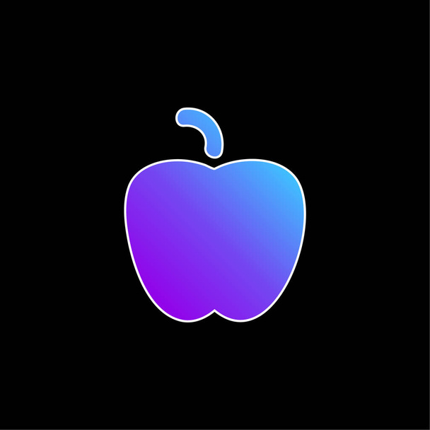 Apple Black Shape blue gradient vector icon - Vector, Image