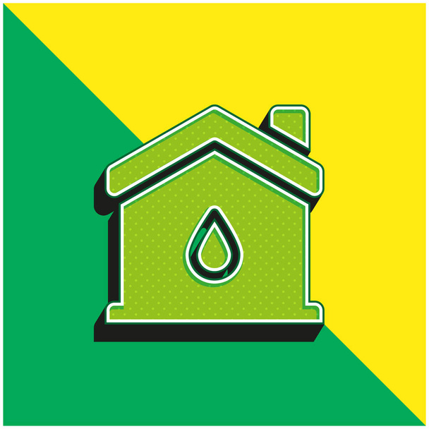 献血緑と黄色の現代的な3Dベクトルのアイコンのロゴ - ベクター画像