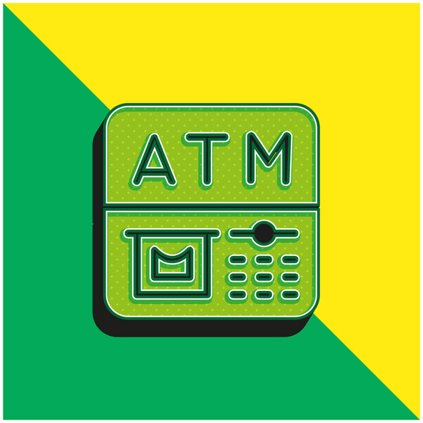 ATM Verde y amarillo moderno logotipo icono del vector 3d - Vector, imagen