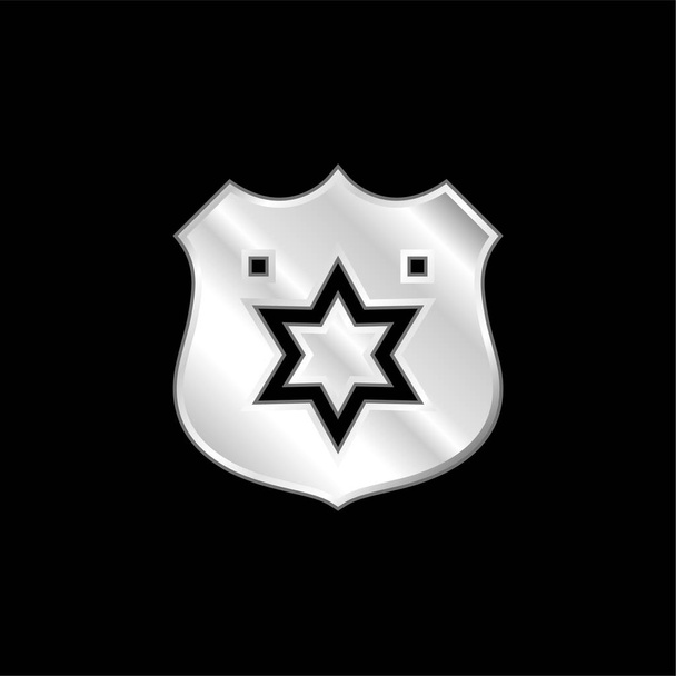Badge icône métallique argentée - Vecteur, image