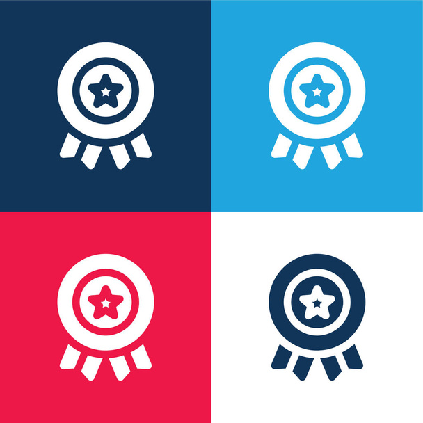 Amerykański niebieski i czerwony zestaw czterech kolorów minimalny zestaw ikon - Wektor, obraz