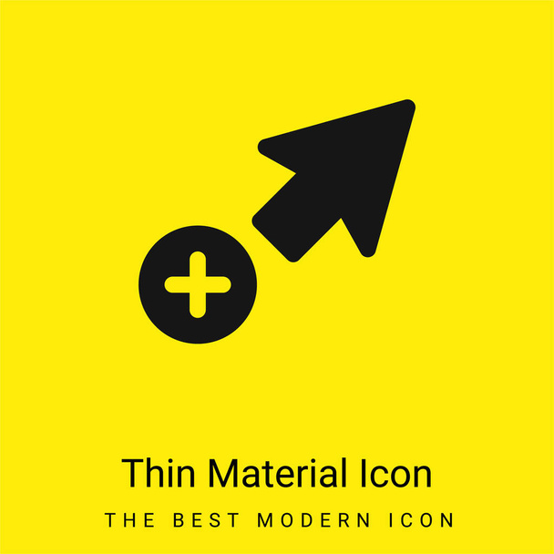 Add Pointer minimal bright yellow material icon - Vector, Image
