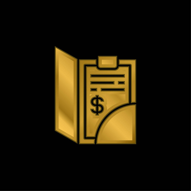 Bill oro placcato icona metallica o logo vettoriale - Vettoriali, immagini