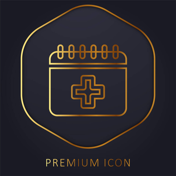Appointment golden line premium logo or icon - Vector, Image