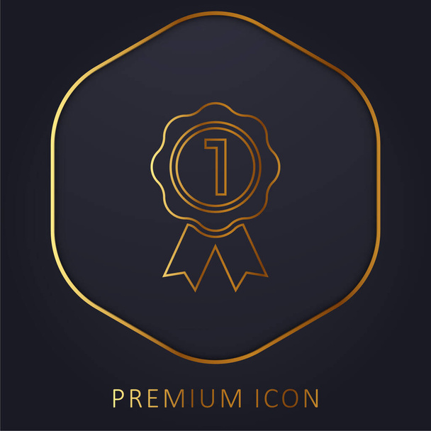 Badge gouden lijn premium logo of pictogram - Vector, afbeelding