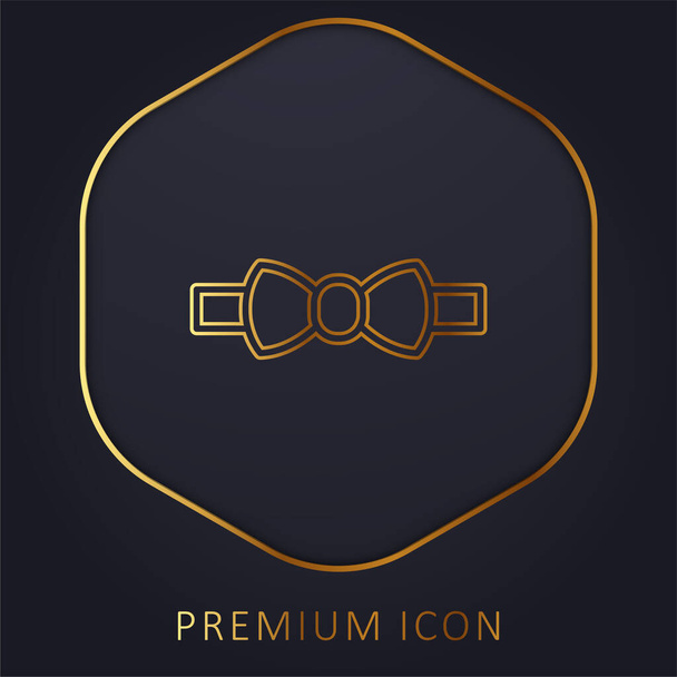 Bow Tie linha dourada logotipo premium ou ícone - Vetor, Imagem