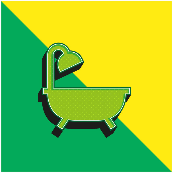 Баттуб Зелений і жовтий сучасний 3d векторний логотип ікони - Вектор, зображення
