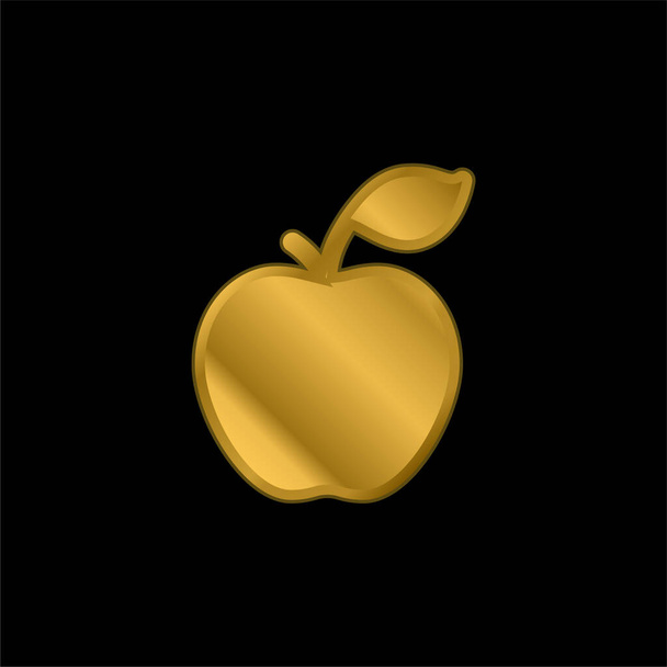 アップルゴールドメッキ金属アイコンまたはロゴベクトル - ベクター画像