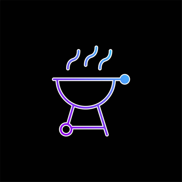 BBQ Grill blaues Gradienten-Vektor-Symbol - Vektor, Bild