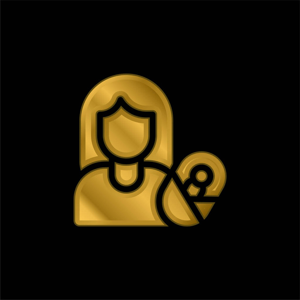 Adoptive Mother gold plated metalic icon or logo vector - Vector, Image