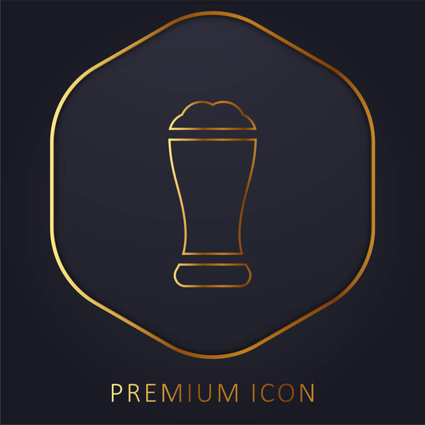 Пивна золота лінія преміум логотип або значок
 - Вектор, зображення