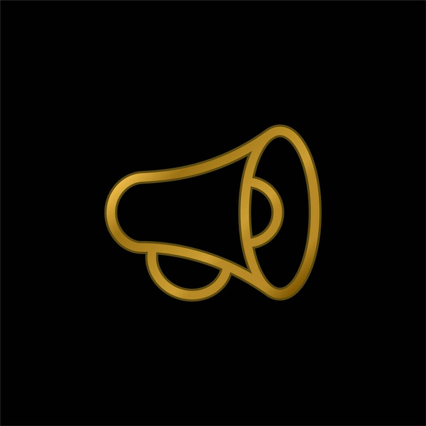Ogłoszenie złocona ikona metaliczna lub wektor logo - Wektor, obraz