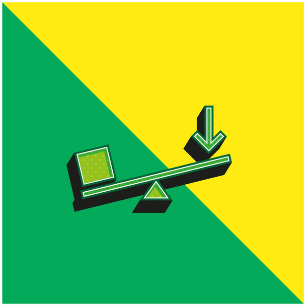 Tasapaino Data Vihreä ja keltainen moderni 3d vektori kuvake logo - Vektori, kuva