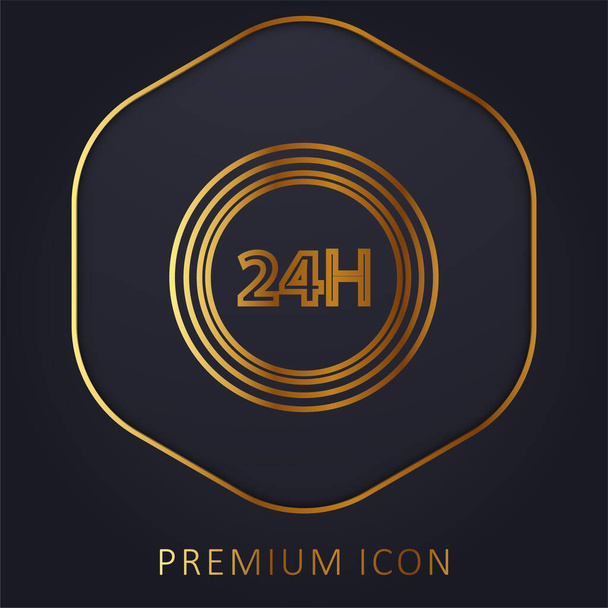 24 Godziny złotej linii logo premium lub ikona - Wektor, obraz