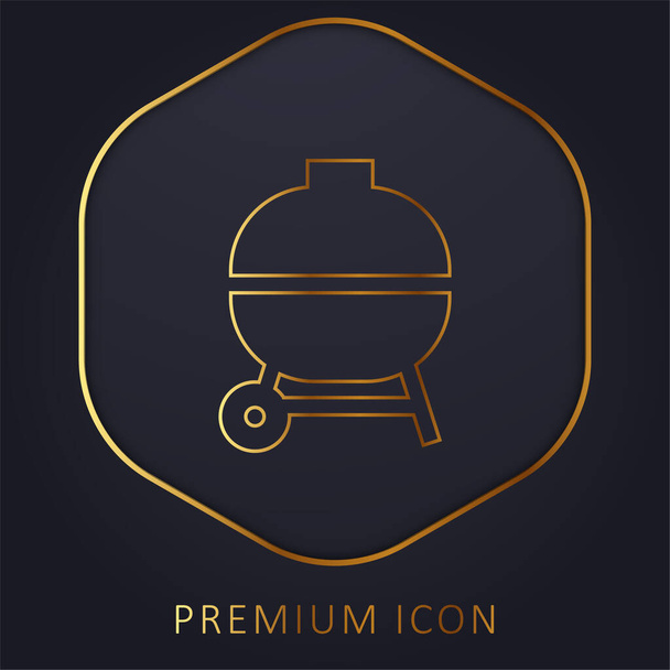 Grilli kultainen viiva premium logo tai kuvake - Vektori, kuva