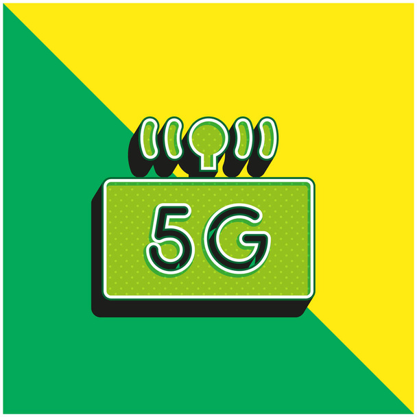 5g Green and yellow modern 3d vector icon logo - Vector, Image