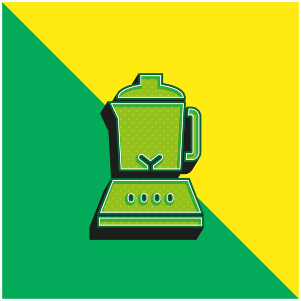 Blender Logo vectoriel 3d moderne vert et jaune - Vecteur, image