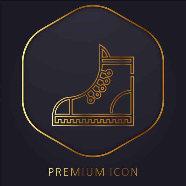 Boot golden line premium logo or icon - Vector, Image