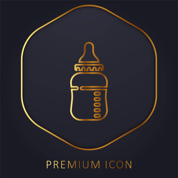 Baby Bottle złotej linii logo premium lub ikona - Wektor, obraz
