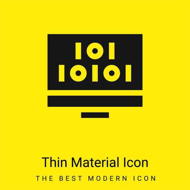 Código binario mínimo icono de material amarillo brillante - Vector, Imagen