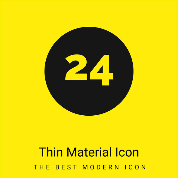 24 Godziny minimalna jasnożółty materiał ikona - Wektor, obraz