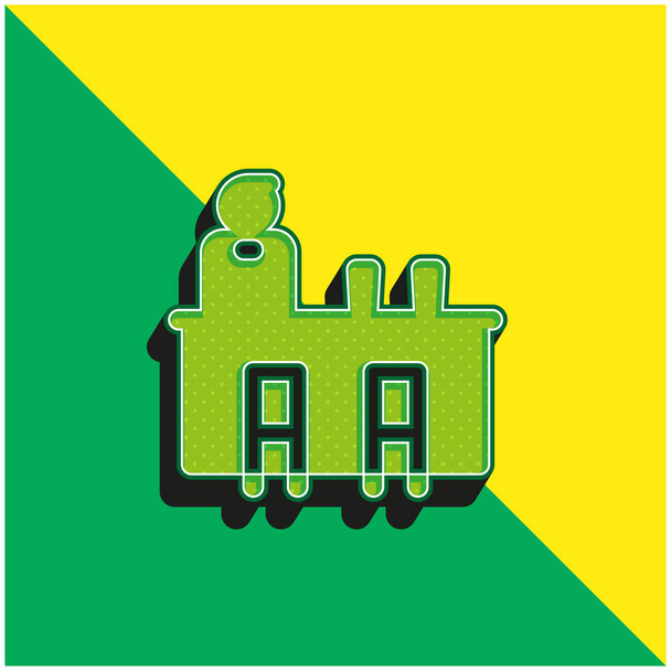 Bar Groen en geel modern 3D vector pictogram logo - Vector, afbeelding