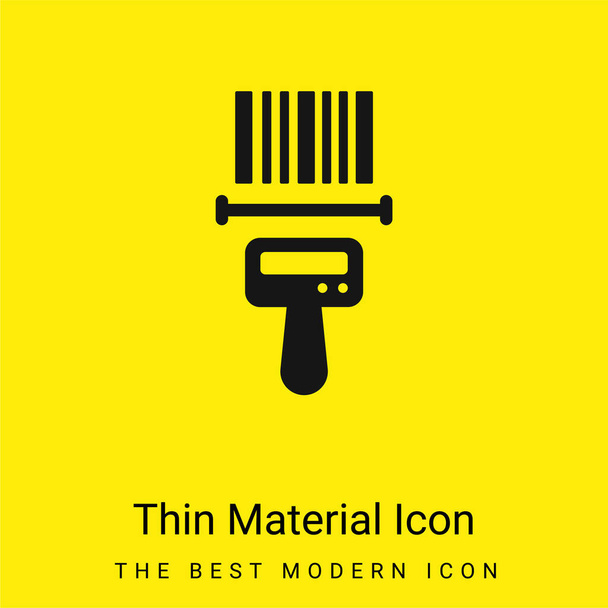 Leitor de código de barras mínimo ícone de material amarelo brilhante - Vetor, Imagem