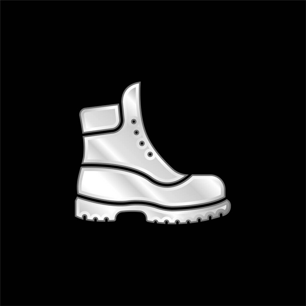 Boot argent plaqué icône métallique - Vecteur, image