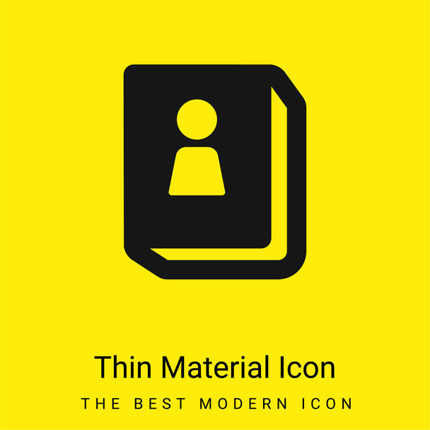 Libreta de direcciones icono de material amarillo brillante mínimo - Vector, imagen