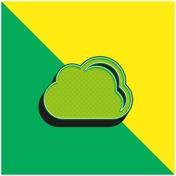 Μαύρο σύννεφο Καιρός Σύμβολο Πράσινο και κίτρινο σύγχρονο 3d διάνυσμα εικονίδιο λογότυπο - Διάνυσμα, εικόνα
