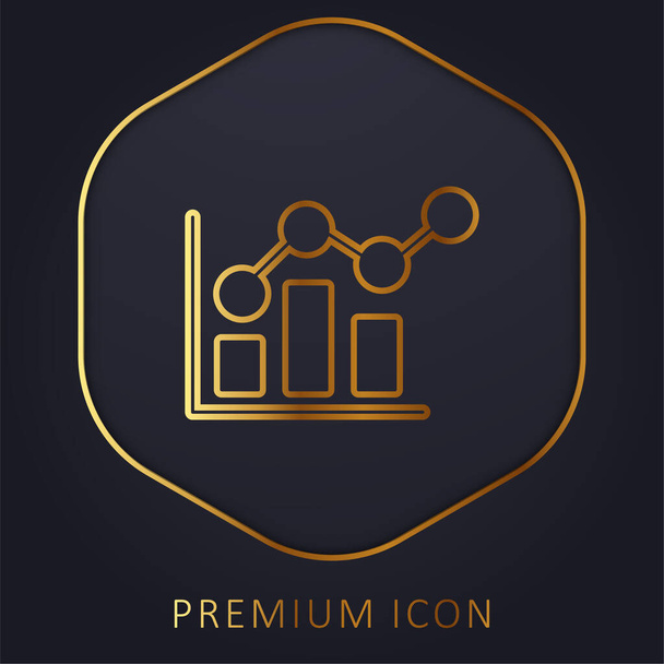 Bar Chart Złota linia logo premium lub ikona - Wektor, obraz