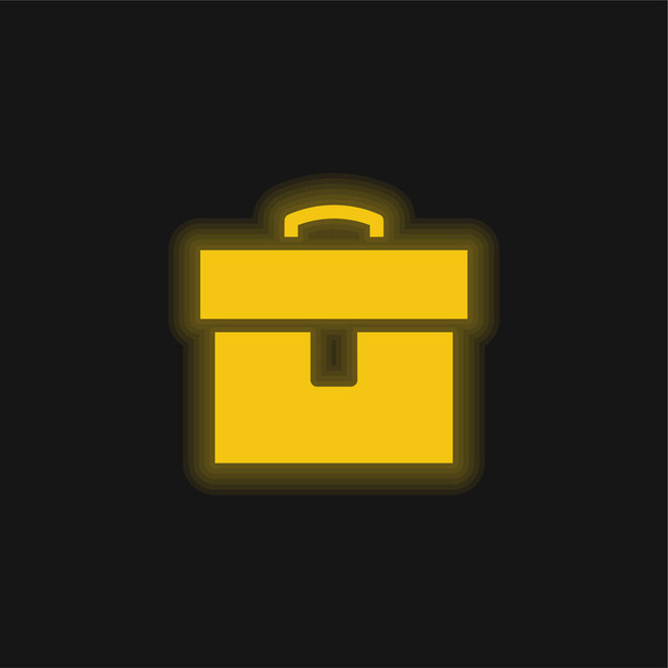 Porte-documents jaune brillant icône néon - Vecteur, image