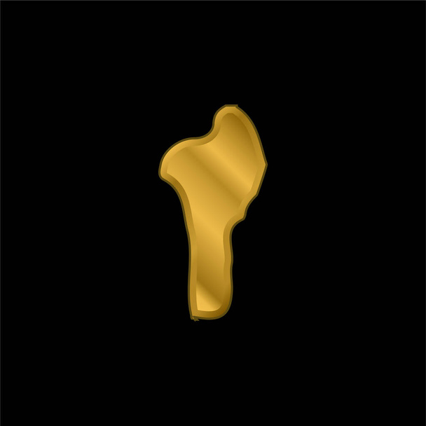 Benín chapado en oro icono metálico o logo vector - Vector, imagen