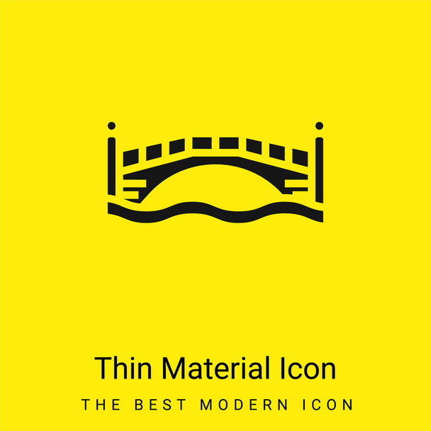 Pont minimal jaune vif icône matérielle - Vecteur, image