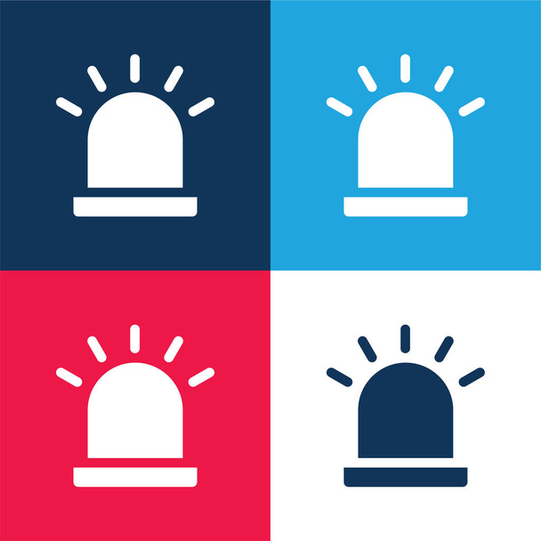 Allarme blu e rosso set icona minimale a quattro colori - Vettoriali, immagini