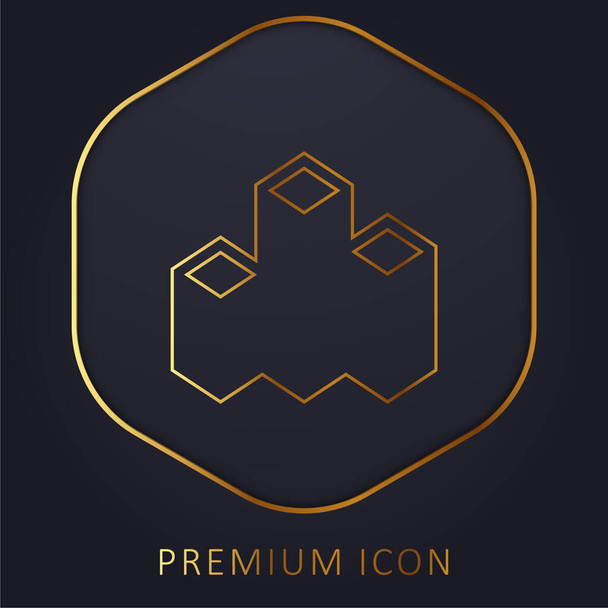 Bar Grafiek gouden lijn premium logo of pictogram - Vector, afbeelding