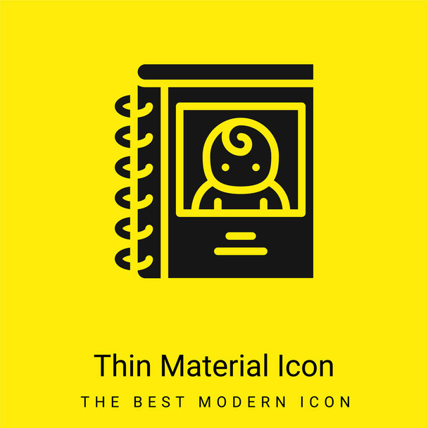Baby Boek minimaal helder geel materiaal icoon - Vector, afbeelding