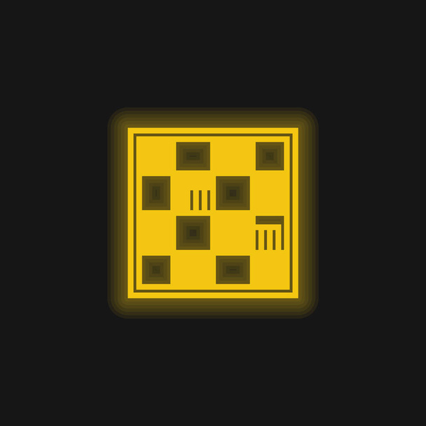 Žlutá zářící neonová ikona knihovny - Vektor, obrázek