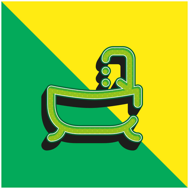 Koupelna Zelená a žlutá moderní 3D vektorové logo - Vektor, obrázek