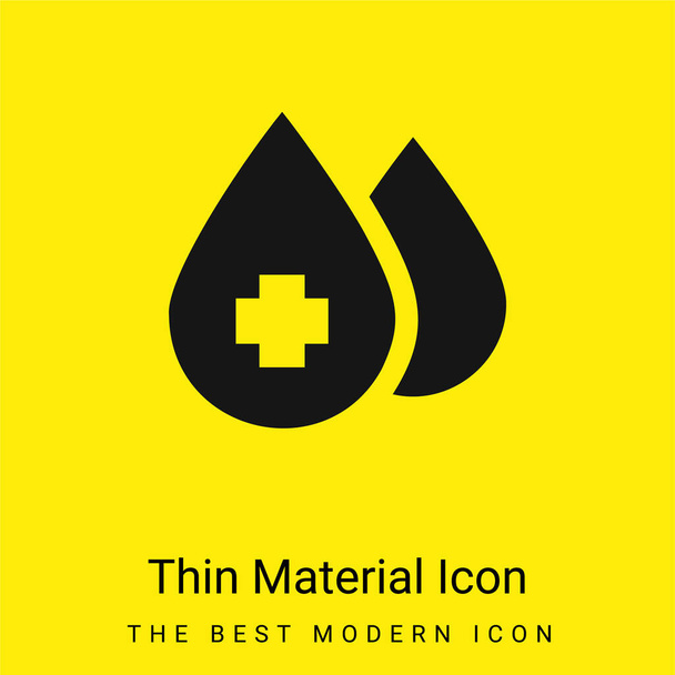 Blood minimal bright yellow material icon - Vector, Image